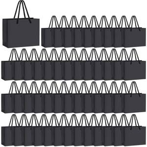 lot 4303 image: Yexiya 50 Pcs Black Mini Gift Bags with Handle Gift Card Bags Bulk Extra Small Paper Party Favor Boxes Tiny for Christmas Wedding Baby Shower Birthday Wrapping Supplies, 4.7 x 3.9 x 2.3 Inch