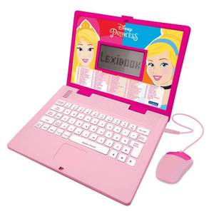 lot 4498 image: Lexibook Disney Princess - Educational and Bilingual Laptop SpanishEnglish - Girls Toy with 124 Activities to Learn, Play Games and Music - Pink JC598DPi2