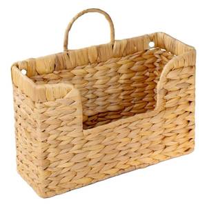 lot 5743 image: Magazine Holder Wall Basket Water Hyacinth Woven Mail Organizer, Wicker Wall Hanging Baskets for Magazines, Letters & Storage Decorative Mail Holder, Magazine Rack, Hanging Basket 11.8x4.3x7.9 Inch