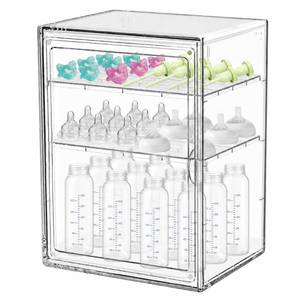 lot 5749 image: LEARNIBEE Baby Bottle Organizer,Adjustable Height Bottle Storage Organizer Baby for Bottles, Pacifiers, Pump Parts, Clear Organizer for Countertop, Cabinet,Vanity, Bathroom
