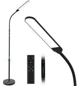 lot 5771 image: NXONE Led Floor Lamp,Modern Reading Adjustable Standing Height 4 Colors and Stepless Brightness Work Lamp for Living Room Bedroom Reading, Black