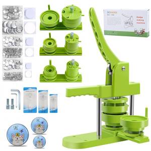 lot 5791 image: MK.Bear Button Maker Machine Multiple Sizes 11.252.25in, Button Pin Maker Kit for DIY Gifts, Badge Press Machine with Free 300PCS 253258mm Badge Making Iron Supplies & 3Circle Cutter