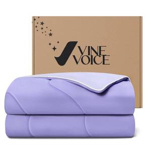 lot 5794 image: Vine Voice Cooling Blanket Comforter Hot Sleepers KingCali King Soft Cooling Blanket, Double-Sided Cool Bedding for Night Sweats, All-Season Lightweight Comforter(106  90inch, Light Purple)