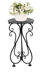 lot 5804 image: NAKUPE Plant Stand Indoor & Outdoor Flower Pot Stand 17 Tall Metal Plant Table,Single Planter Holder for Patio, Porch, Corner, Garden Decor, Balcony, Black(1 Pack)