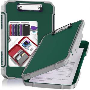 lot 5806 image: Wachenze Thicker Clipboard with Storage, Internal Pen Pouch Included, A4  Letter Size, Heavy Duty Clip Boards 8.5x11 with Double Clips, Plastic Shockproof Clipboards Contractor for Driver Teacher