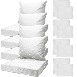 lot 5809 image: All Smiles White Patio Furniture Replacement Chair Cushion Covers Set of 4 for Waterproof Resistant Outdoor Deep Set Cushion Covers for Seat Yard Garden Deck��24 x 20 Inch, 24 x 24 x 4 In