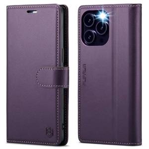 lot 6045 image: Wallet Case for iPhone 16 Pro, RFID Blocking Credit Card Holder, PU Leather Folio Flip Kickstand Protective Shockproof Cover for Apple 16 pro (Purple, for iPhone 16 Pro - 6.3)