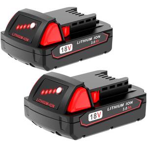 lot 6071 image: Worthmah 2 Pack 6.5Ah 18V Batteries Replace for Milwaukee M18 Battery Lithium lon 48-11-1860 48-11-1850, Compatible with m18 Milwaukee Battery Charger and 18 Volt Cordless Power Tools