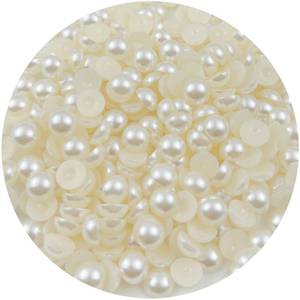 lot 6095 image: Mulutoo 600PCS 10mm Round Half Pearls for Crafts Jewelry Scrapbooking, Nail Art Decoration (Ivory White)