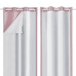 lot 6096 image: Simplebrand 100% Blackout Curtain Liner for Living Room, Thermal Insulated Blackout Liners for 84 Inch Behind Curtains, 2 Liners Per Set with 14 Pieces Rings, Each 40 W x 80 L, Greyish White
