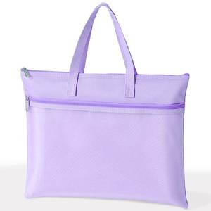 lot 6115 image: SortRax Large Zipper Pouch with Handle, 13.8 x 11, 2 Pockets, Organizer Bag for Documents, Arts, Coloring Books, Cross Stitch, Embroidery Supplies, 1 Pack - Purple