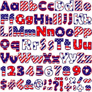 lot 6118 image: 260 Pcs 4th of July Bulletin Board Letters for Classroom 4 Letters Combo Pack Set Patriotic Classroom Decorations American Flag 4th of July Alphabet Numbers Symbols Letters for Classroom Decor
