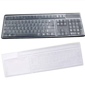 lot 6125 image: BronaGrand 2 Pack Clear Desktop Computer Keyboard Protection Skin Protector Cover for PC 104107 Keys Standard Keyboard