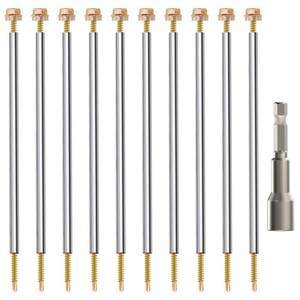 lot 6131 image: Careforge 30 Pack 8 Inch Gutter Screws with 304 Stainless Steel Sleeves, Heavy Duty Roof Gutter Repair Kit with Magnetic Socket, Premium 6-Inch Metal Gutter Fasteners Replacement