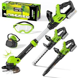 lot 11413 image: Kids Tool Set, 3-IN-1 Toddler Power Garden Tools with Sounds & Lights, Volume-, Toy Weed Wacker, Leaf Blower & Hedge Trimmer, Outdoor Play Toy Tools, Christmas Birthday Gifts for Boys 3 4 5 6 7 8