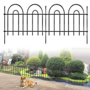 lot 11467 image: 45ft X 13in Animal Barrier Fence, 32 Panels No Dig Fence for Dogs Rabbit, Anti Digging Defense Barrier Garden Edging Border, Rustproof Metal Arched Decorative Garden Fencing for Outdoor, Yard, Lawn