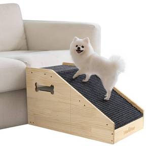 lot 11480 image: VavoPaw Dog Ramps for Small Dogs, Dog Steps for Couch with Non-slip Cover and Pads, Gentle Slope Ramp for Dogs to Get on Bed, Couch, Patio, Window Sill, Car, Easy up and down Pet Ramps for Puppy, Cats (Used)