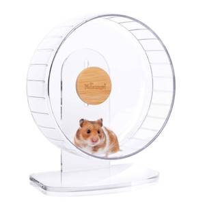 lot 11481 image: Niteangel Super-Silent Hamster Exercise Wheels - Quiet Spinner Hamster Running Wheels with Adjustable Stand for Hamsters Gerbils Mice Or Other Small Animals (M, Transparent)