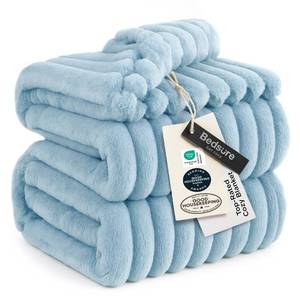 lot 11496 image: Bedsure GentleSoft Blue California King Size Blanket for Couch - Cozy Soft Blankets for Women, Cute Small Fleece Throws for Girls, Birthday Gifts for Women, Light Blue, 102x96 Inches