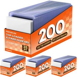 lot 11501 image: 800 Card Sleeves Top Loaders for Cards, 3 x 4 Hard Plastic Toploaders, Baseball Card Protectors, Trading Card Holder for Football Sports Cards (400 Toploaders  400 Penny Sleeves)