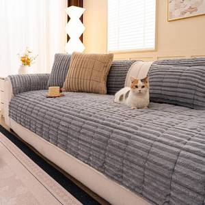 lot 11505 image: ECAPTROD Washable Pet-Friendly Couch Covers for Dogs Fuzzy Pet Sofa Covers Dog Couch Blankets and Cushion Covers for Sofa