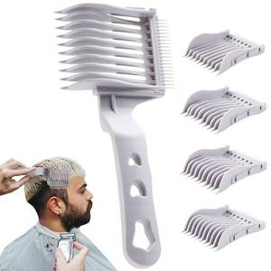 lot 12034 image: Xisilin 4-in-1 Detachable Fade Comb Set �� Professional Barber Combs for Fading, Blending & Layering. Graduated Sizes Fit All Shears & Styling Tools �� for Home & Salon (Grey)