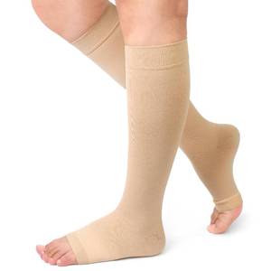 lot 12101 image: Beister Medical Compression Socks for Women & Men, Open Toe Knee High Calf, Firm 20-30 mmHg Graduated Support Hosiery for Varicose Veins, Edema, Flight, Pregnancy (A Pair)