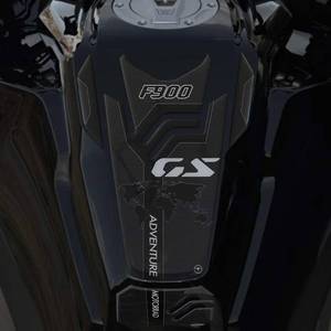 lot 12104 image: labelbike - 3D Sticker Motorcycle Tank Pad Protection and Decoration in Resin Compatible with BMW F 900 GS Adventure - Carbon Black Grey
