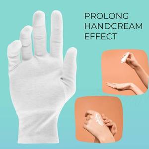 lot 12105 image: ANSMIO 2 Pairs Cotton Gloves, White Gloves for Dry Hands, Cotton Gloves for Sleeping, Moisturizing Night Gloves, White Gloves 100% Cotton, Size M (2 Pairs)
