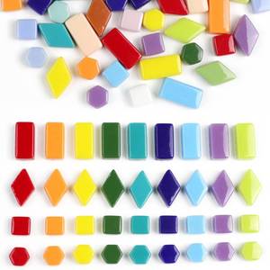 lot 12126 image: 1 LB Mixed Shapes Glass Mosaic Tiles for Crafts Bulk, Colorful Opaque Recycle Glass Pieces for Mosaic Projects, Home Decoration, Adult & Kids DIY Hobbies (All)