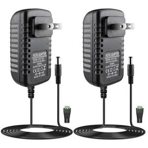 lot 12130 image: LightingWill 12V Power Supply, 12W Power Adapter, 110V AC to 12V 1A DC Power Supply, Wall Plug Transformer for Devices with 5.52.1mm DC Connector (2 Pack)