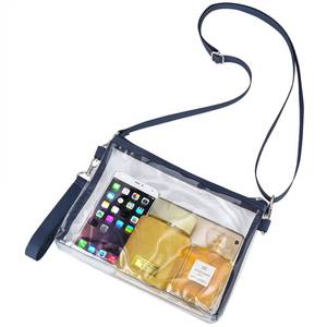 lot 12455 image: Bagenius Clear Bag for Stadium Events, Clear Purse with Detachable Strap, Sports fan Handbag Purses for Game Day and Concert, Navy