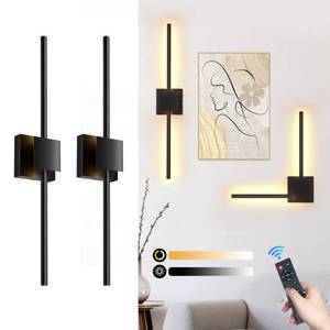 lot 13365 image: Battery Operated Wall Sconces Set of 2, ���°��°��°��°��°��°��°��� 8000mAh Rotatable Picture Lights with Remote Control, Dimmable 3000-6500K LED Rechargeable Wall Lights for Living Room Bedroom Mirror, 28.3In