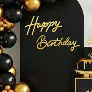 lot 14227 image: TONIFUL Happy Birthday Sign for Backdrop - Glitter Gold Felt Banner - Includes Dot Glue - Perfect for Girl Boy Women Men Golden Birthday Party Backdrop,Wall Decr,Balloon Arch,Photo Background