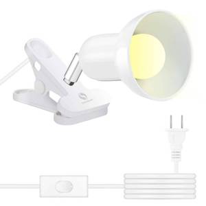lot 14236 image: RONG&LAN LED Metal Clip On Light Clip on Lamp for Desk, 360° Adjustable Clamp Reading Light for Bed, Eye-Friendly Book Night Light for Desk Bed Table Dorm Room Bedroom Office Reading SUN-88 White