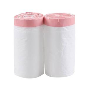 lot 14286 image: Ggbin Small White Drawstring Garbage Bags, 2.6 Gallon Trash Bin Bags, 2 Rolls  120 Counts