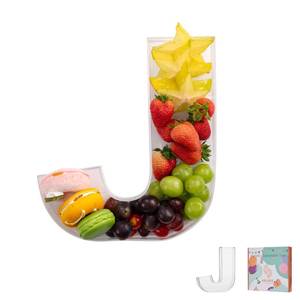 lot 14294 image: 11 Clear Acrylic Letter & Number Charcuterie Tray-Reusable Fillable Alphabet Box for Displaying Candy,Cake,Snacks�� Party Dessert Serving Plate for Birthday, Wedding Anniversaries, Baby Shower (J)