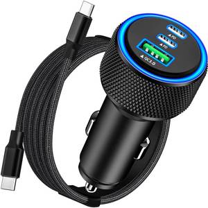 lot 14316 image: Apple MFi Certified iPhone 17 Car Charger Fast Charging, KYOHAYA 3-Port 67W PDQC Car Power Adapter USB-C Charger Cigarette Lighter  Type-C Braided Cord for iPhone 1717 Pro16 Pro15GalaxyPixel