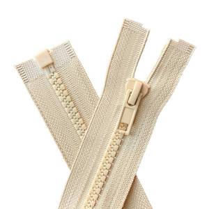 lot 14319 image: YaHoGa 2PCS #5 30 inch Separating Jacket Zippers for Sewing Coats Jacket Zipper Replacement Plastic Zippers Bulk (30 Beige)