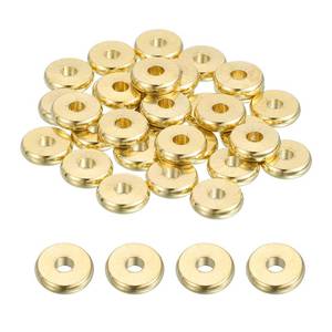 lot 14329 image: MECCANIXITY 40Pcs Rondelle Spacer Beads 10mm Diameter 3mm Hole Size 2.5mm Thick Metal Flat Disc Charm Circle for Bracelet Earring Necklace Jewelry Making, Gold