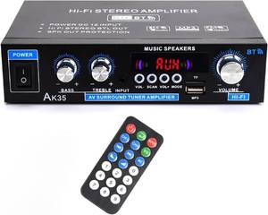 lot 14337 image: AK35 Stereo Amplifier Home Audio Bluetooth 5.0 Max 200W 2.0 Channel Mini Amplifier Stereo Receivers for Car, Home Party, Audio Amplifier AMP wUSBTF CardAUX InputBass & Treble Control