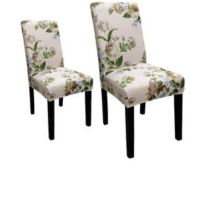 lot 14384 image: Keyroal Dining Room Chair Covers Set of 6, Stretch Pattern Parsons Chair Slipcovers Spandex Removable Washable Kitchen Chair Protector Cover for Dining Room, Hotel, Ceremony (Flower)