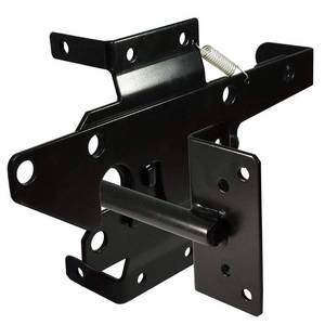 lot 14398 image: Self-Locking Gate Latch Heavy Duty Post Mount Automatic Gravity Lever WoodPVC Fence Gate Lock with Fasteners Hardware,for Secure Pool Yard  Garden, Steel,Black