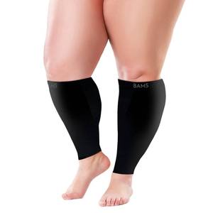 lot 14401 image: BAMS Plus Size Calf Compression Sleeve for Women & Men, Viscose from Bamboo Extra Wide Leg Support for Shin Splints, Leg Pain Relief and Support, Swelling, Travel (Calf Black, 3XL)
