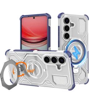 lot 14408 image: CONWOE for Samsung S26 Case with 360° Spin Magnetic Stand, Compatible with MagSafeMilitary-Grade Protection, Heavy Duty Magnetic Phone Case ONLY for Galaxy S26 (BlueTransparent)