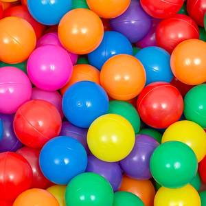 lot 14416 image: YUFUL 50 Count Ball Pit Balls for Kids, Plastic Balls for Ball Pit, 2.2 Crush Proof Play Balls BPA Free Non-Toxic, 7 Kinds of Bright Color Ocean Balls Include a Net Bag (Rainbow)