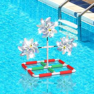 lot 19732 image: Pool Bird Deterrent, Floating Reflective Windmill Bird Scare Devices, Keep BirdsDucksHeronPigeons... Away from Your Pool, Boat, Backyard, Pool Decoration 02