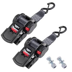 lot 19742 image: Ayaport Retractable Ratchet Straps 2 inch x 6ft Boat Transom Tie Down Straps to Trailer - 3300lbs Break Strength, Heavy Duty Bolt-on Trailer Straps for Boat, Jet Ski, Motorcycles, ATV