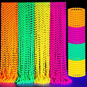 lot 19743 image: Ecally 96 Pcs Neon Bead Necklaces and Bracelets Set Glow in The Dark Party Supplies Colorful Glow Necklaces and Bracelets Bulk for Mardi Gras 80s Party Favors Carnival Concert Neon Night Accessories