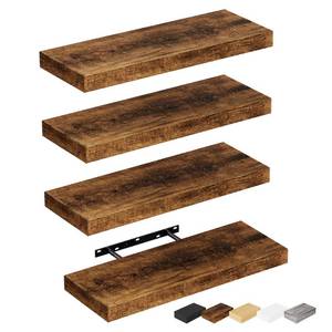 lot 19744 image: Bellsal Floating Shelves for Wall, Rustic Brown Wood Wall Shelf Set of 4, 16 Walls Mounted Floating Shelf for Kitchen, Living Room, Bedroom, Bathroom Storage, Book Shelf for Walls Home Decor